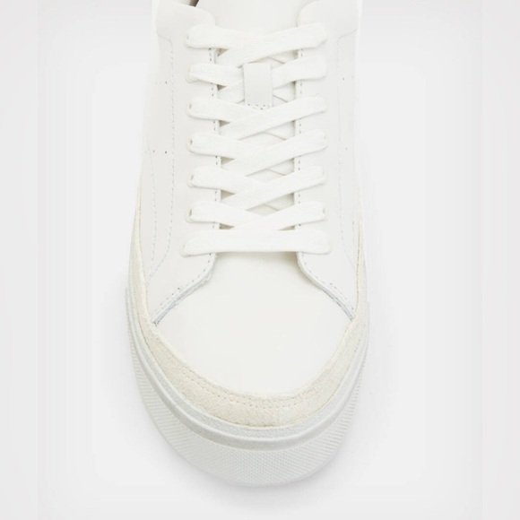 All Saints Trish Suede Platform Trainers in Chalk White Size 10 - Picture 5 of 10